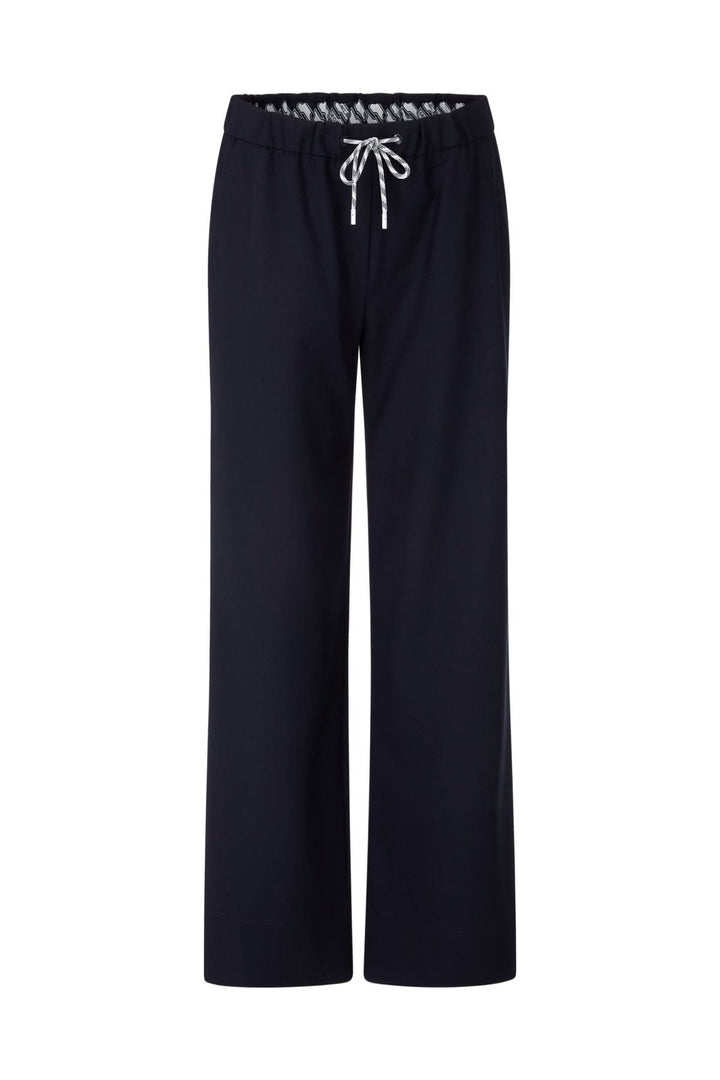 Pantalon à enfiler WASHINGTON noir, coupe fluide et taille élastique avec cordon ajustable, chic et confortable.
