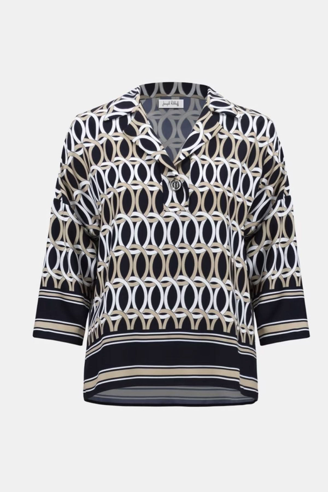 Open-neck printed top