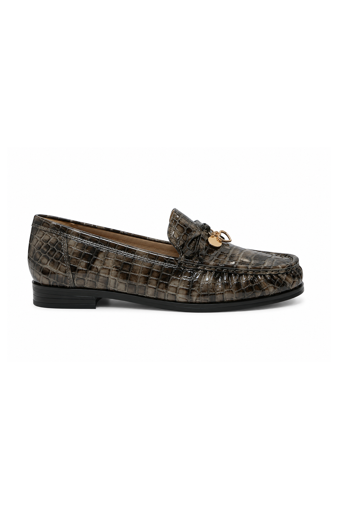 Mocassins effet croco à breloques