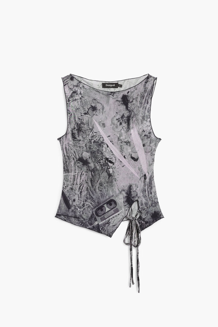 Camisole ajustée à imprimé artistique