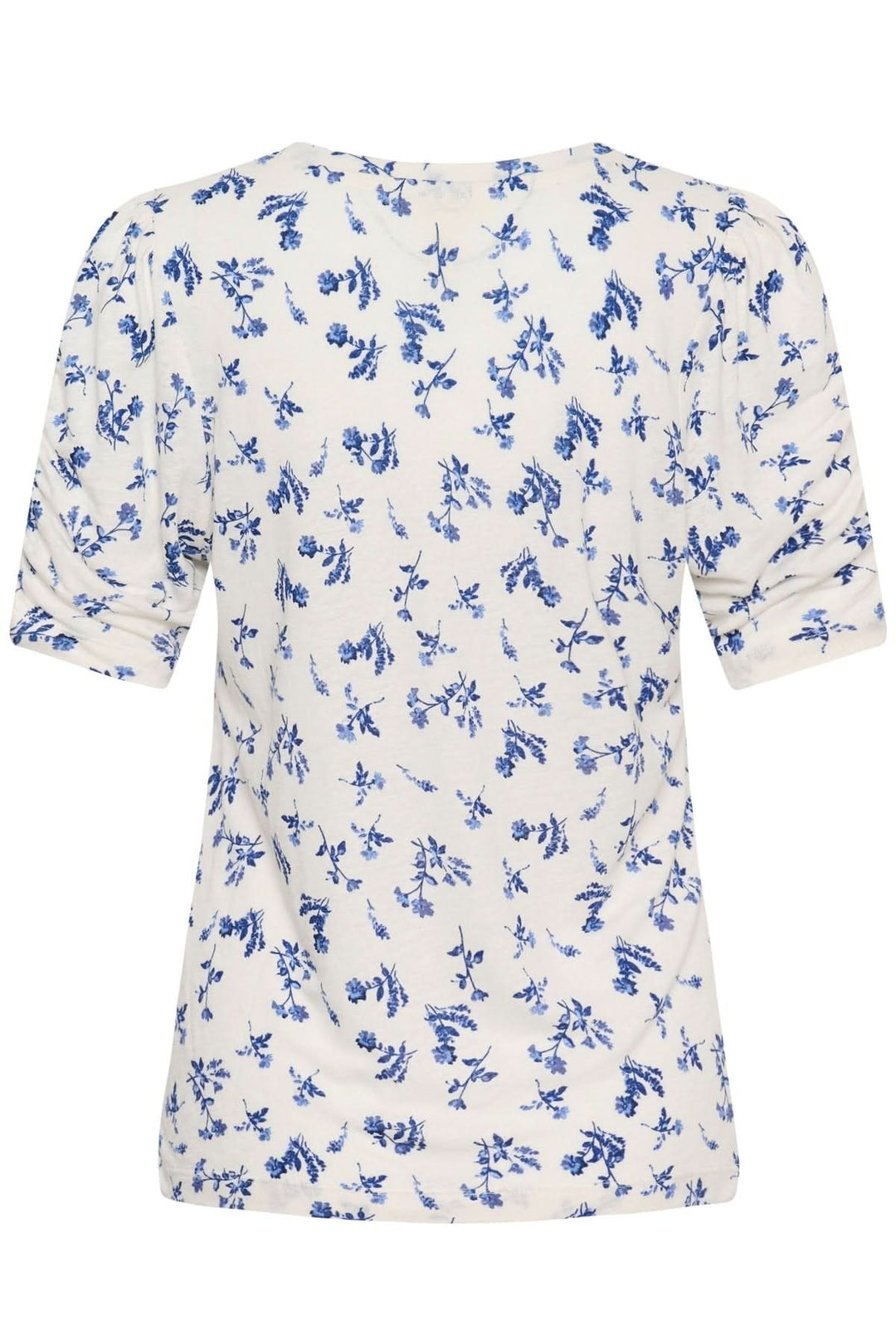 T-shirt imprimé floral Brizette à manches courtes et encolure ronde, tissu léger pour un confort quotidien, vue arrière du design floral.