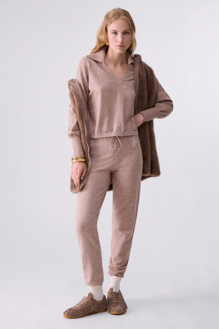 Jogging à jambe droite pour femme liujo