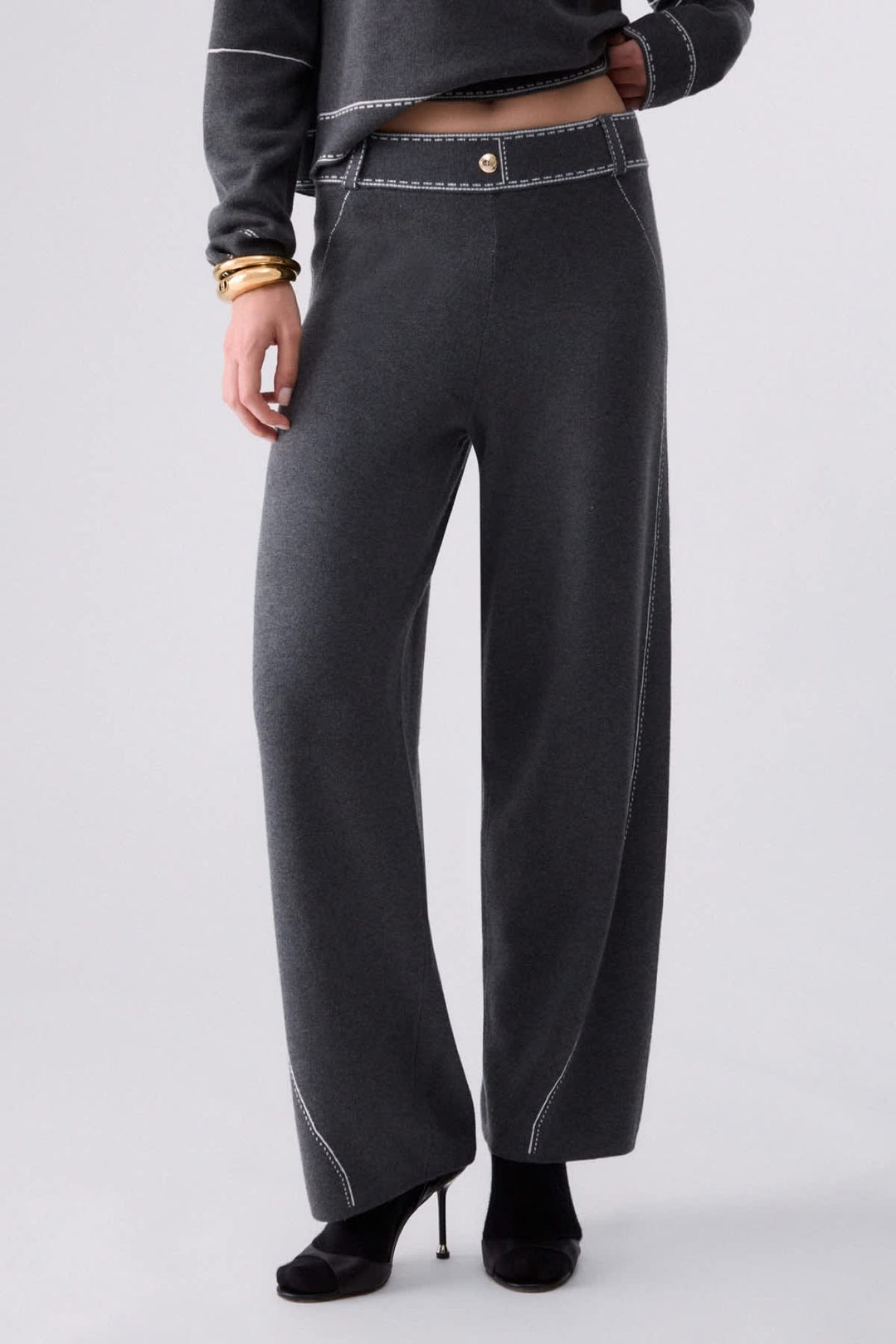 Joggers with contrasting stitching for women liujo