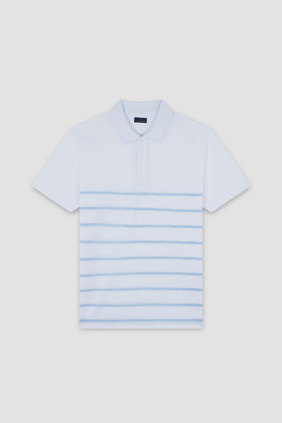 Gradient Striped Pique Cotton Polo Shirt