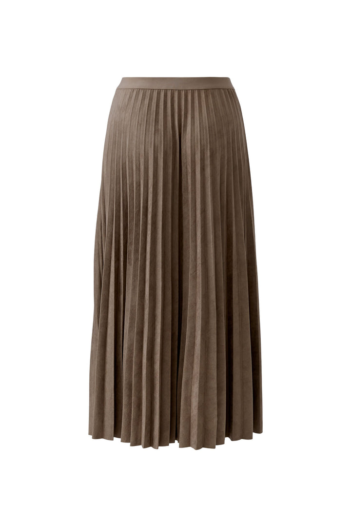 Jupe longue plissée à taille haute vue de face pour femme Oui