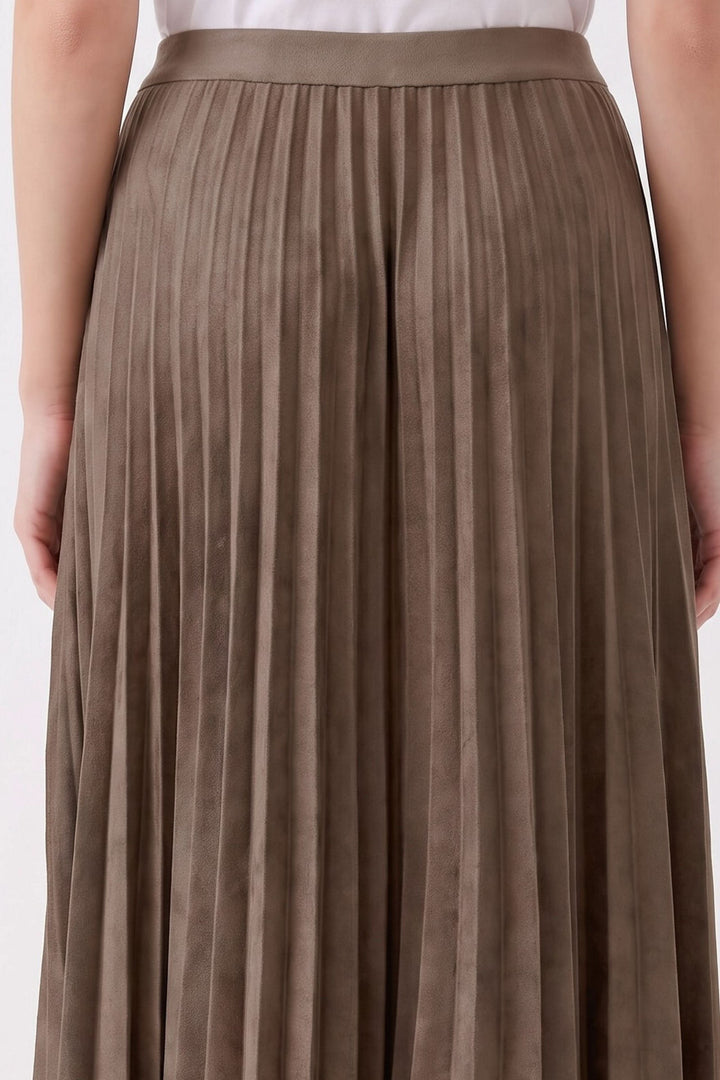Jupe longue plissée à taille haute pour femme Oui