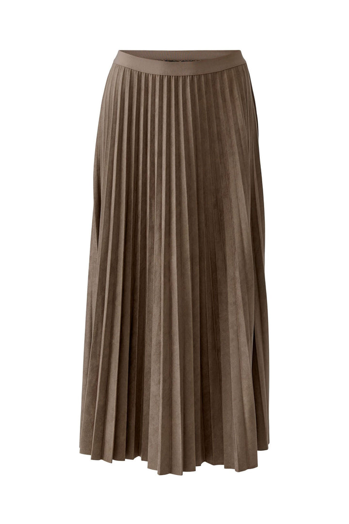 Jupe longue plissée à taille haute vue de face pour femme Oui