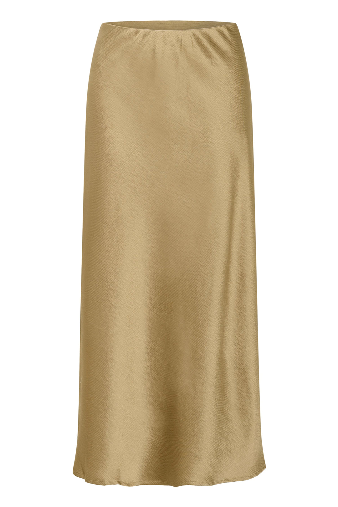Kaffe textured long skirt for women, side view, colour mauve, elastic waistband detail - Valérie Simon