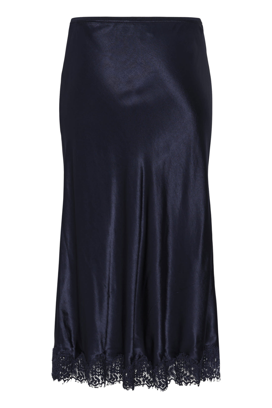 Denija satin midi skirt with lace trim, front view, for women by Part Two