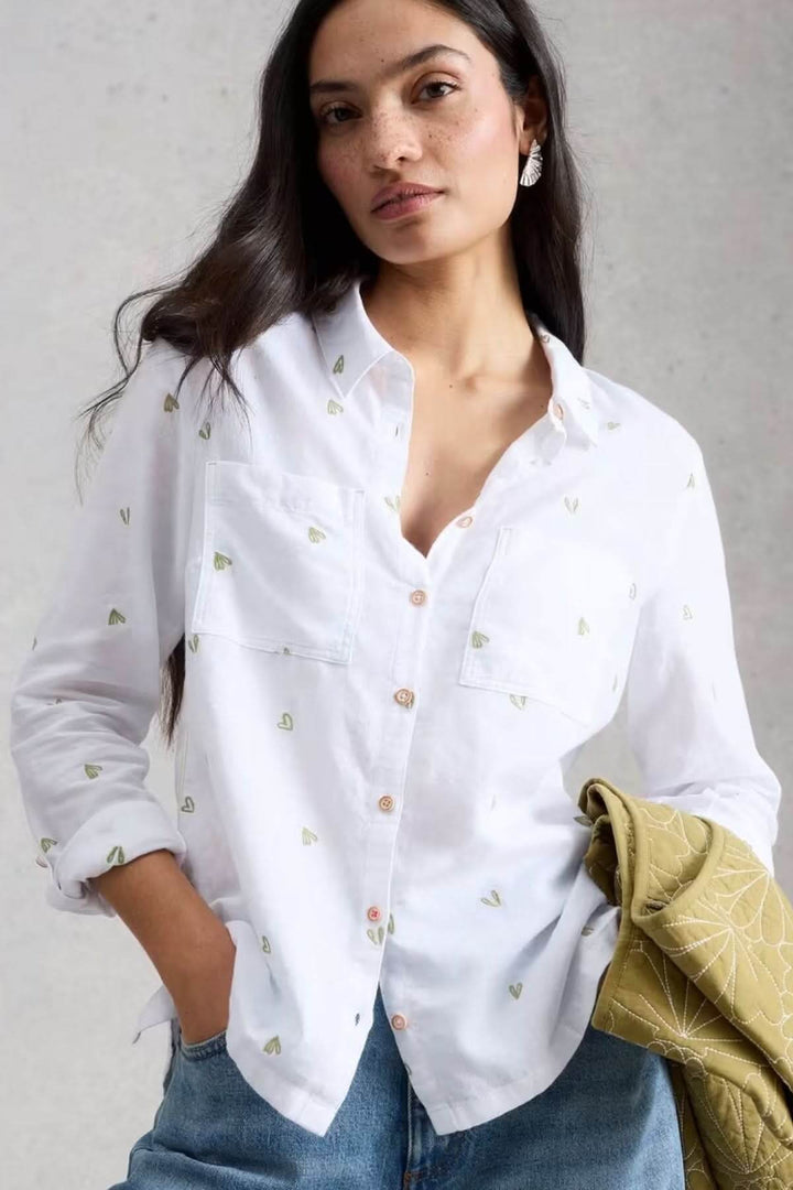 Chemise Sophie à col en coton biologique à manches longues