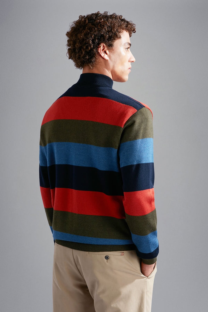 Multicolored zip sweater