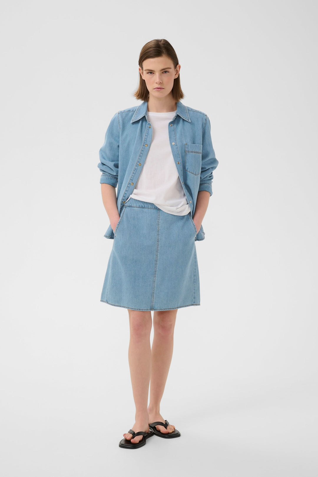 Glenn Short Skirt in Lightweight Denim