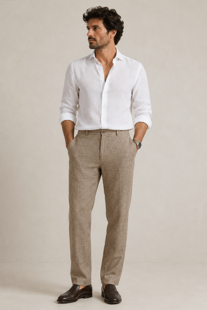 Chino pants in a linen blend