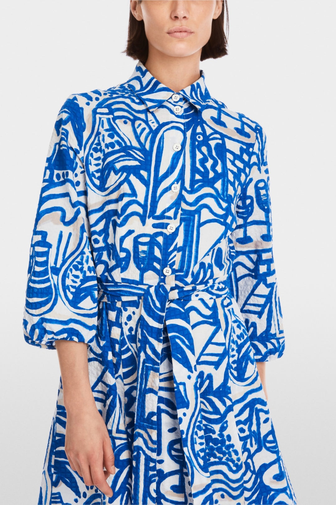 Shirt dress with print