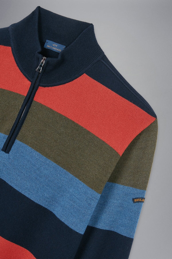 Multicolored zip sweater