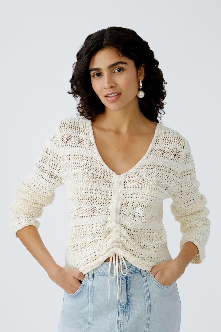 Openwork sweater