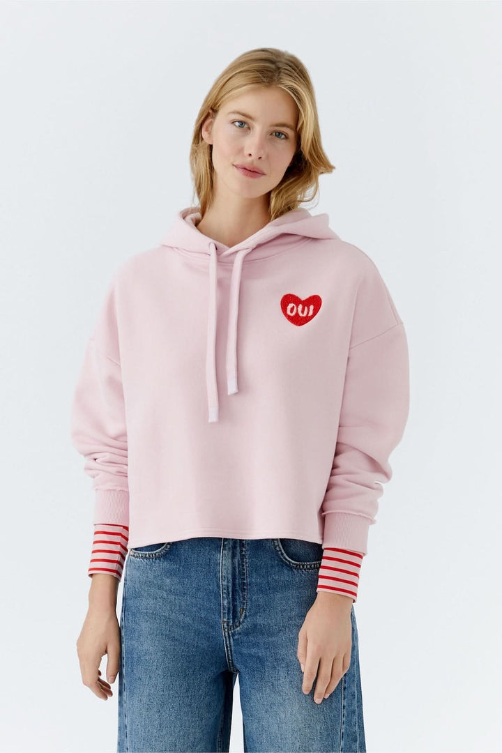 Hooded sweatshirt with patch
