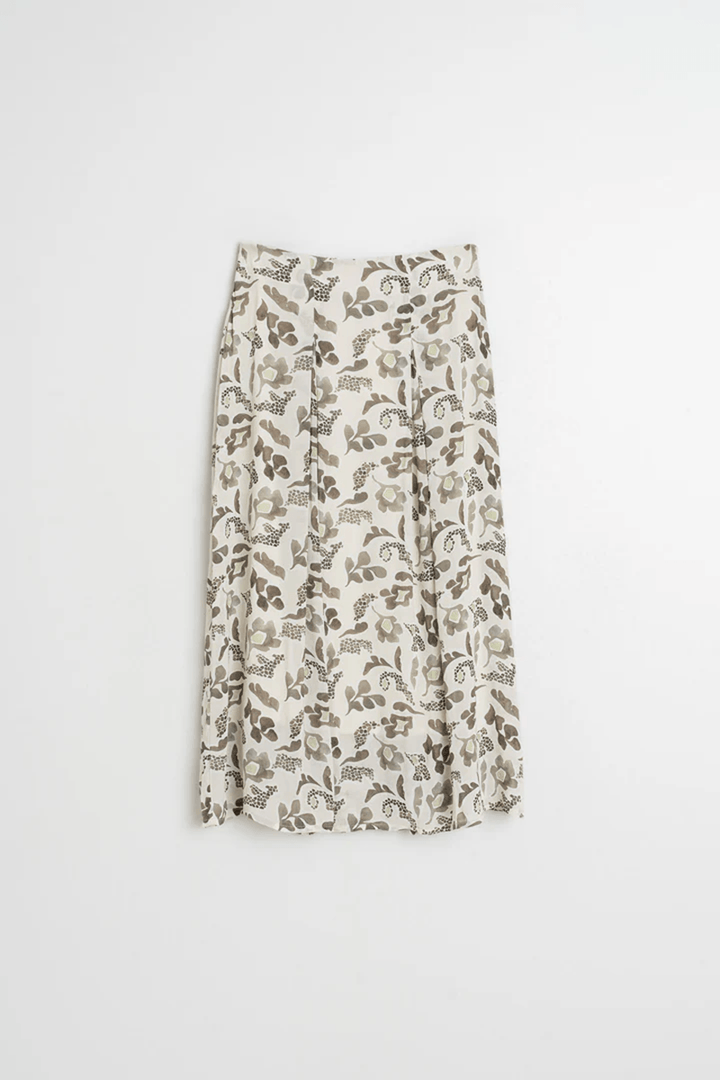 Flowy long printed skirt