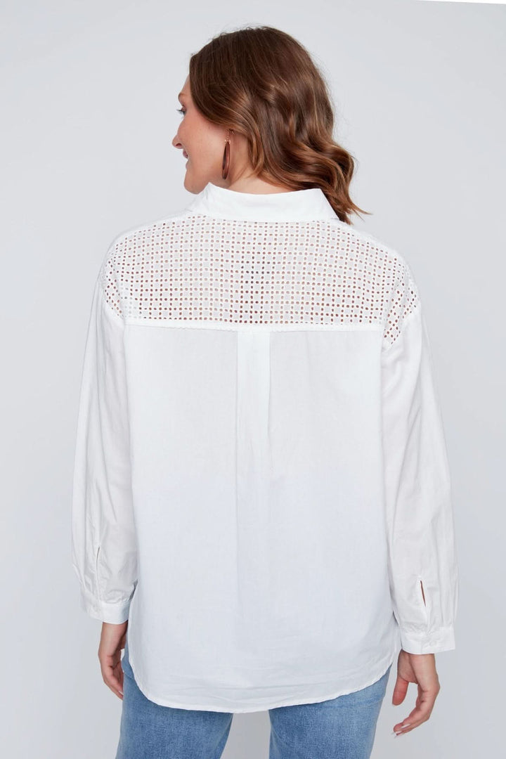 Chemise à broderie ajourée