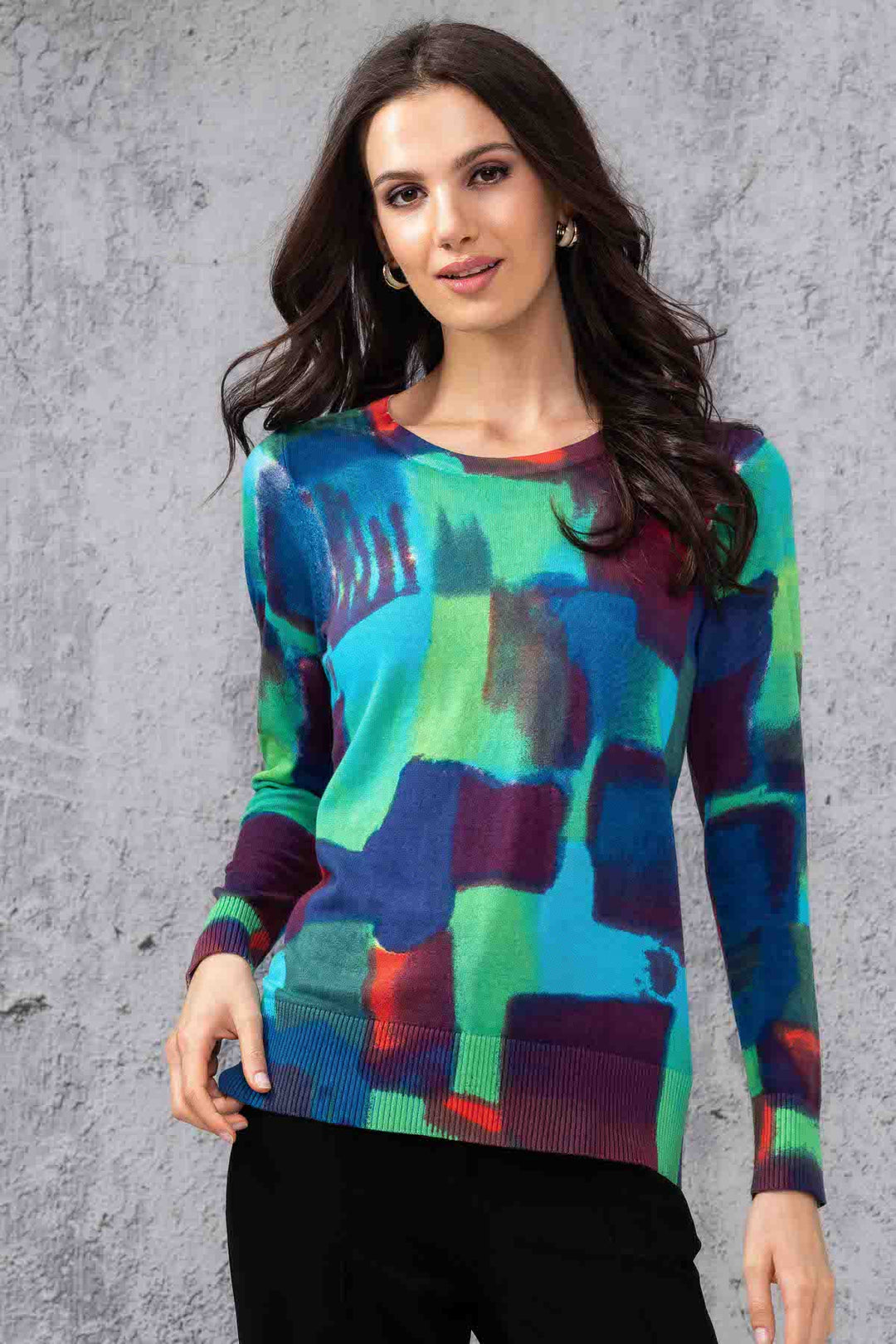 Abstract print sweater