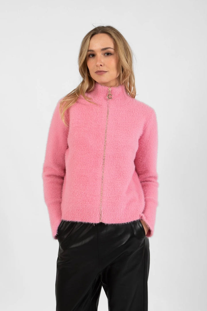 Fluffy knit jacket