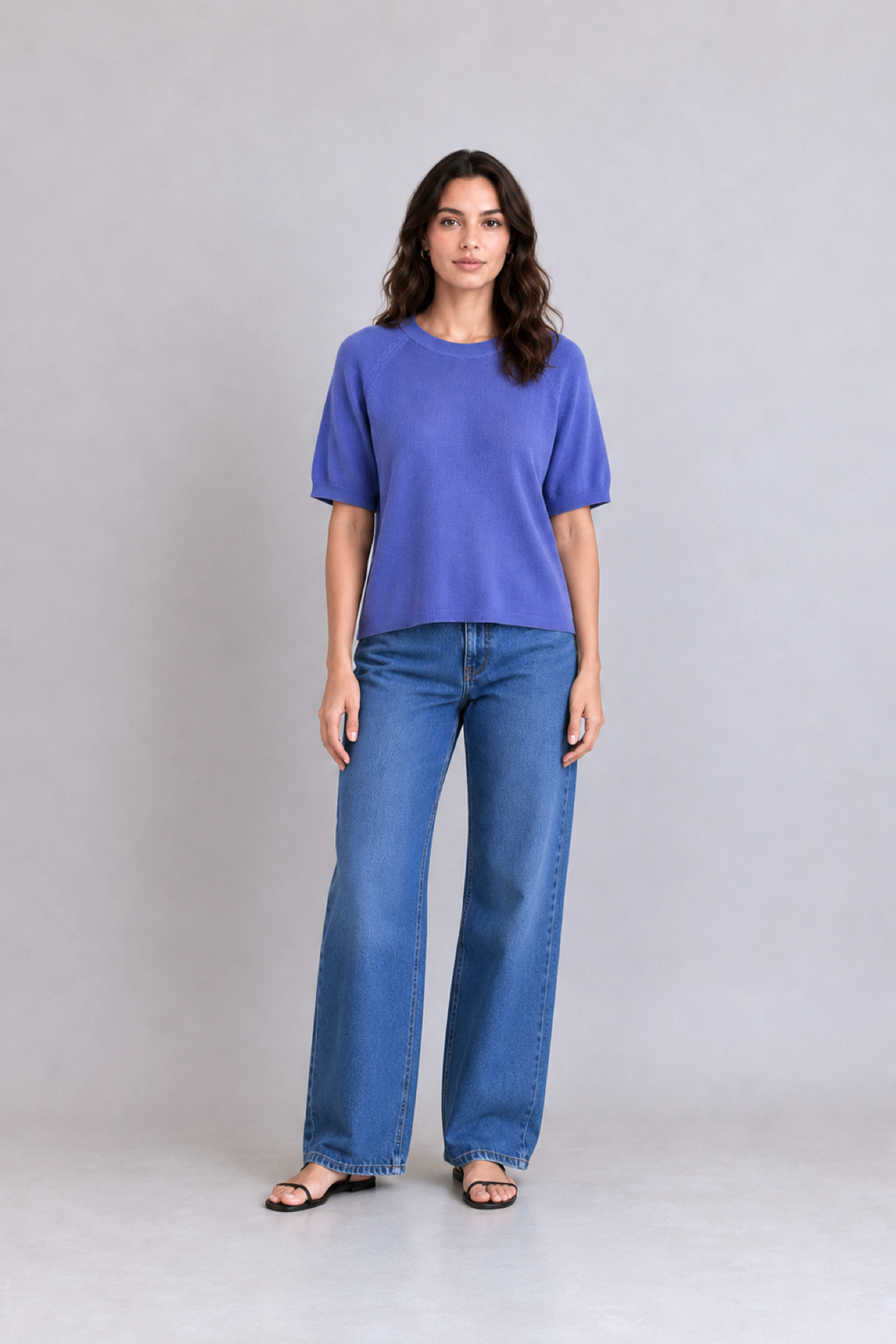 Abelle Short-Sleeve Knit Sweater