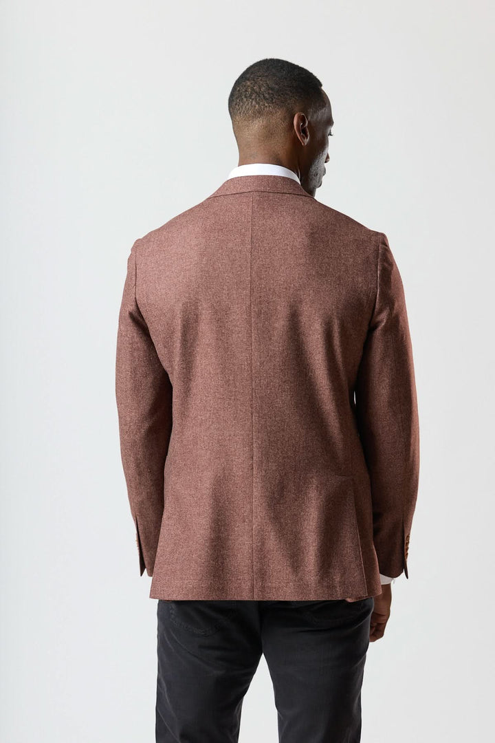 Unstructured two-button flannel jacket