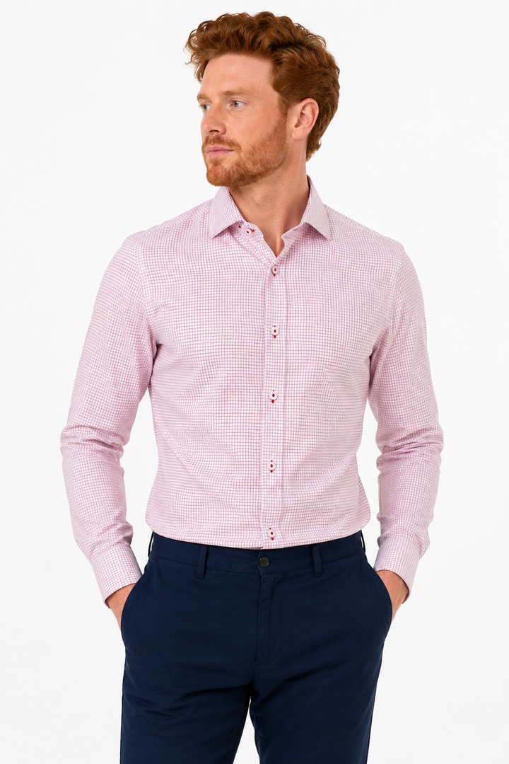 Micro-check dress shirt