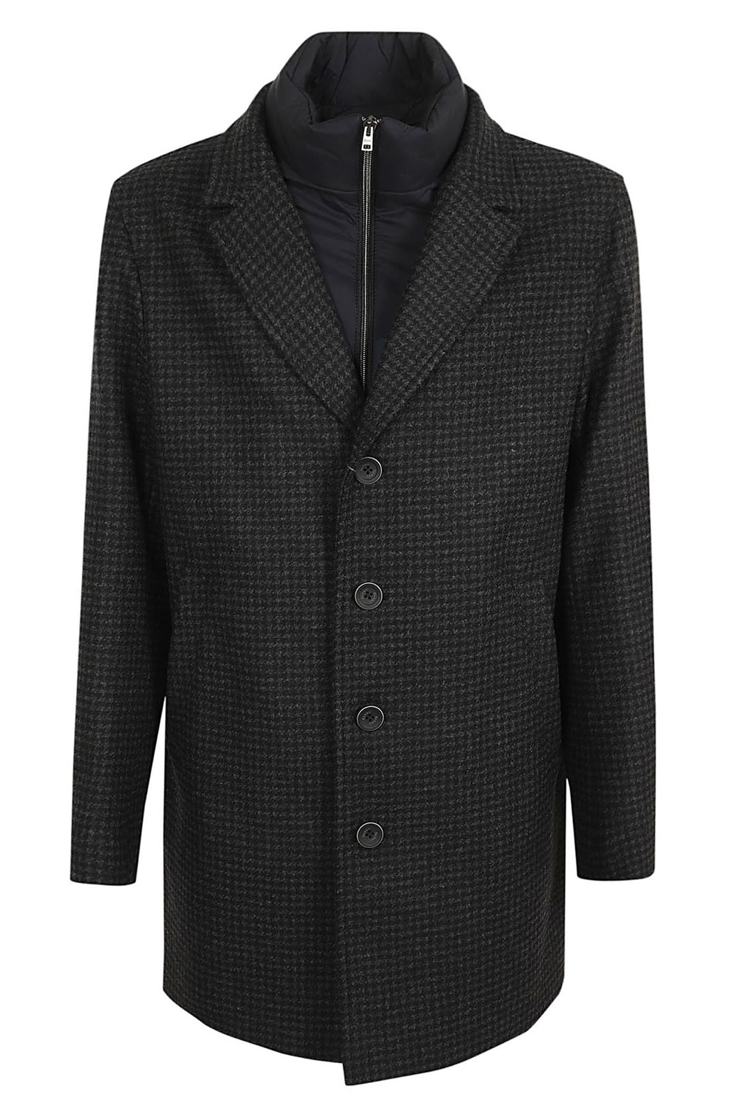 Houndstooth wool coat