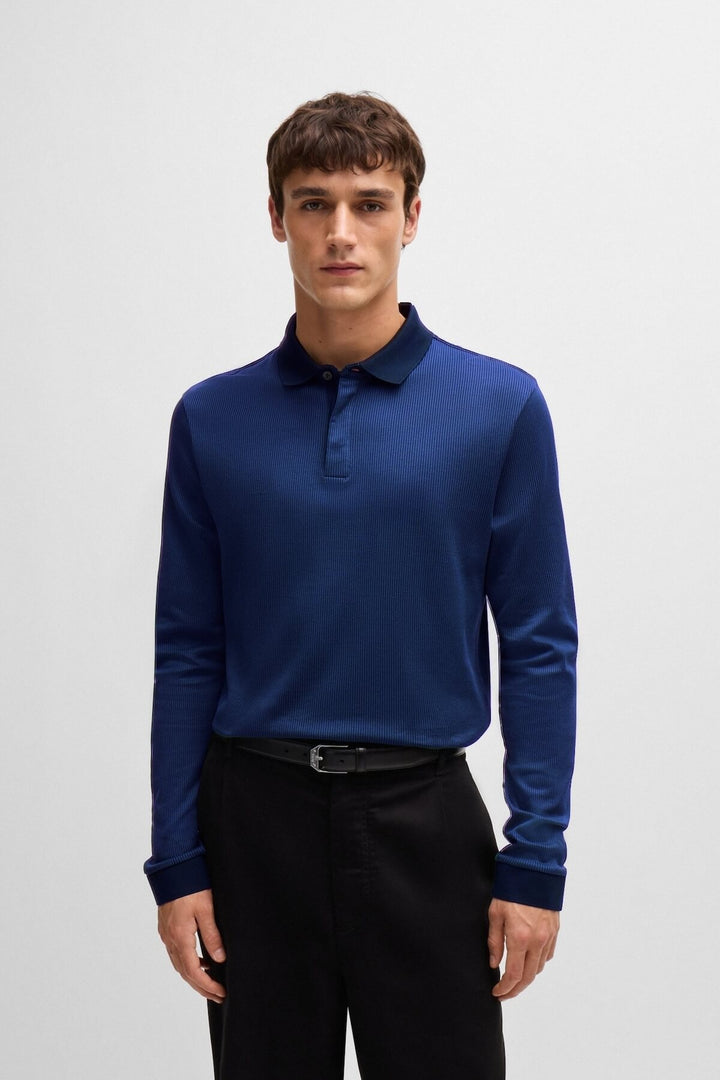 Cotton polo shirt with hidden button placket