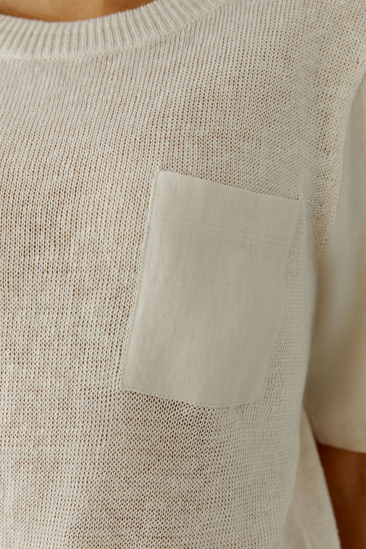 Chandail en maille texturée à manches courtes