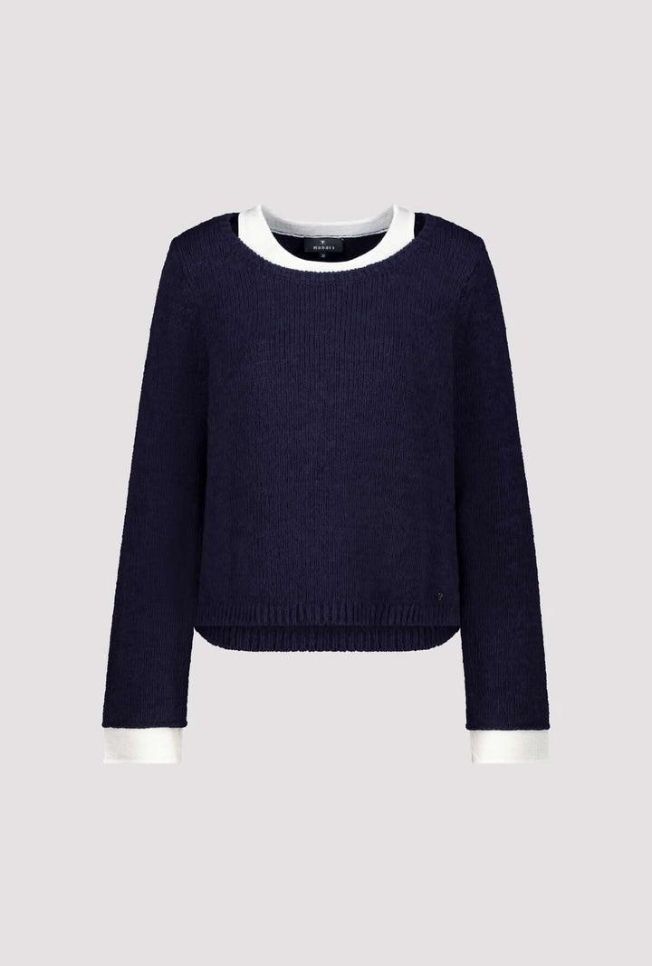 Chandail à effet superposé col rond