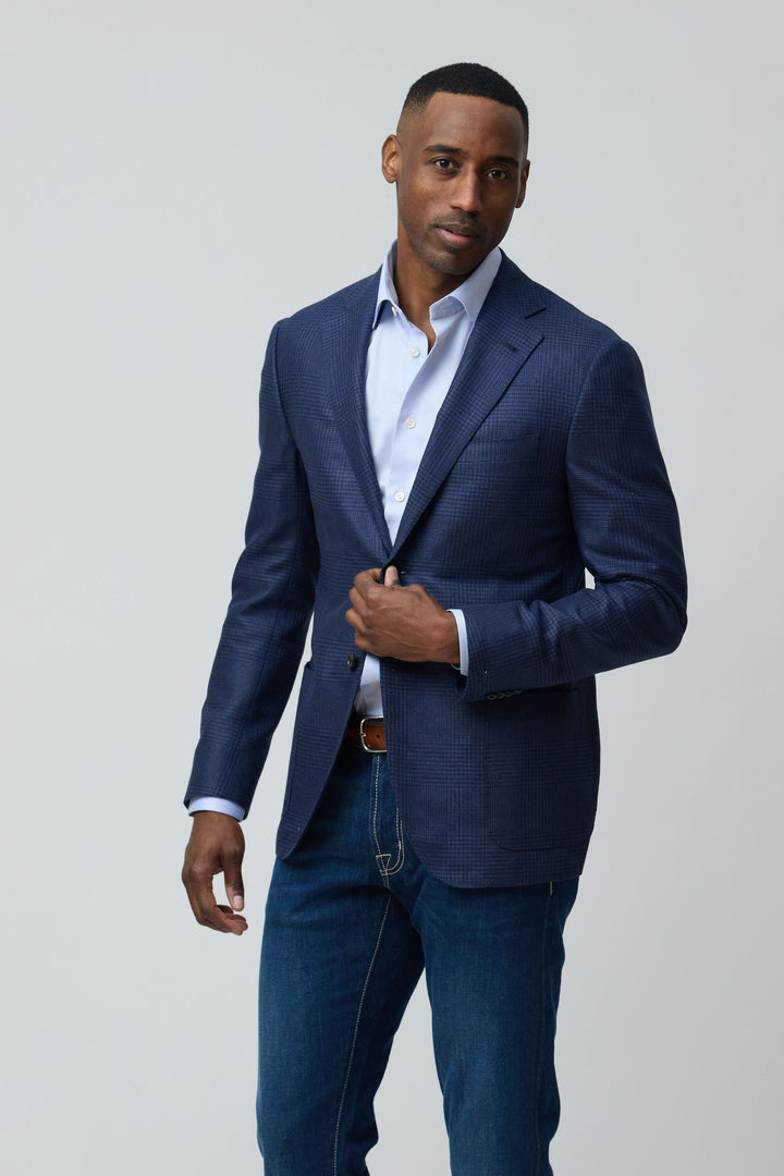 Veston structuré à motif subtil