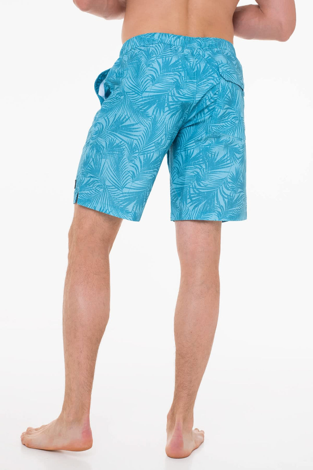 Vue de face maillot de bain imprimé tropical Tom Tailor pour homme vert - Valérie Simon