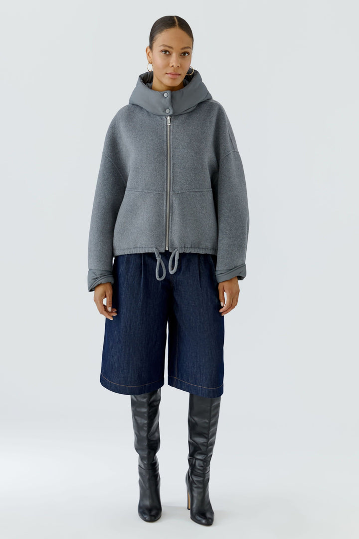 Manteau court à capuchon pour femme Oui