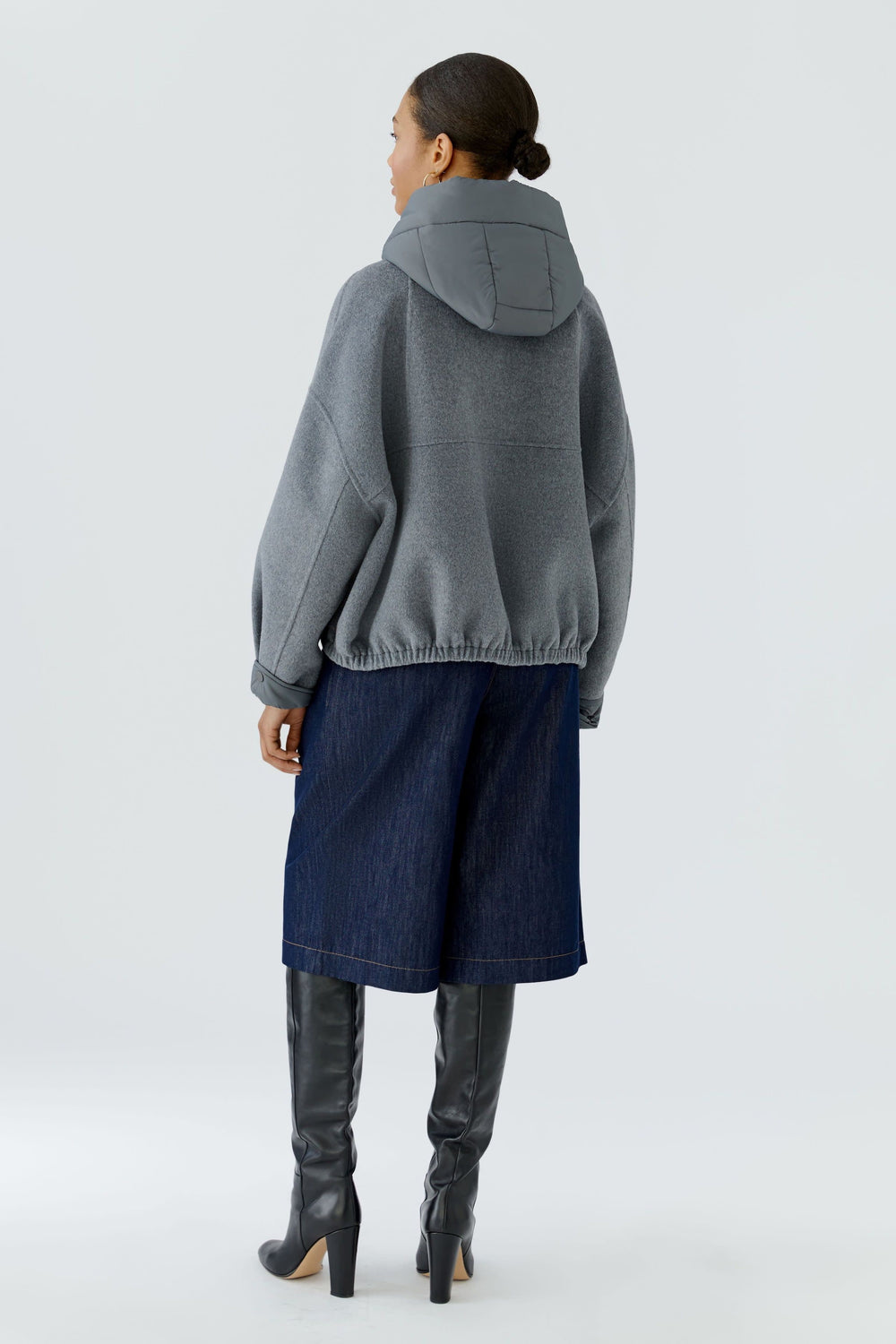 Manteau court à capuchon pour femme Oui