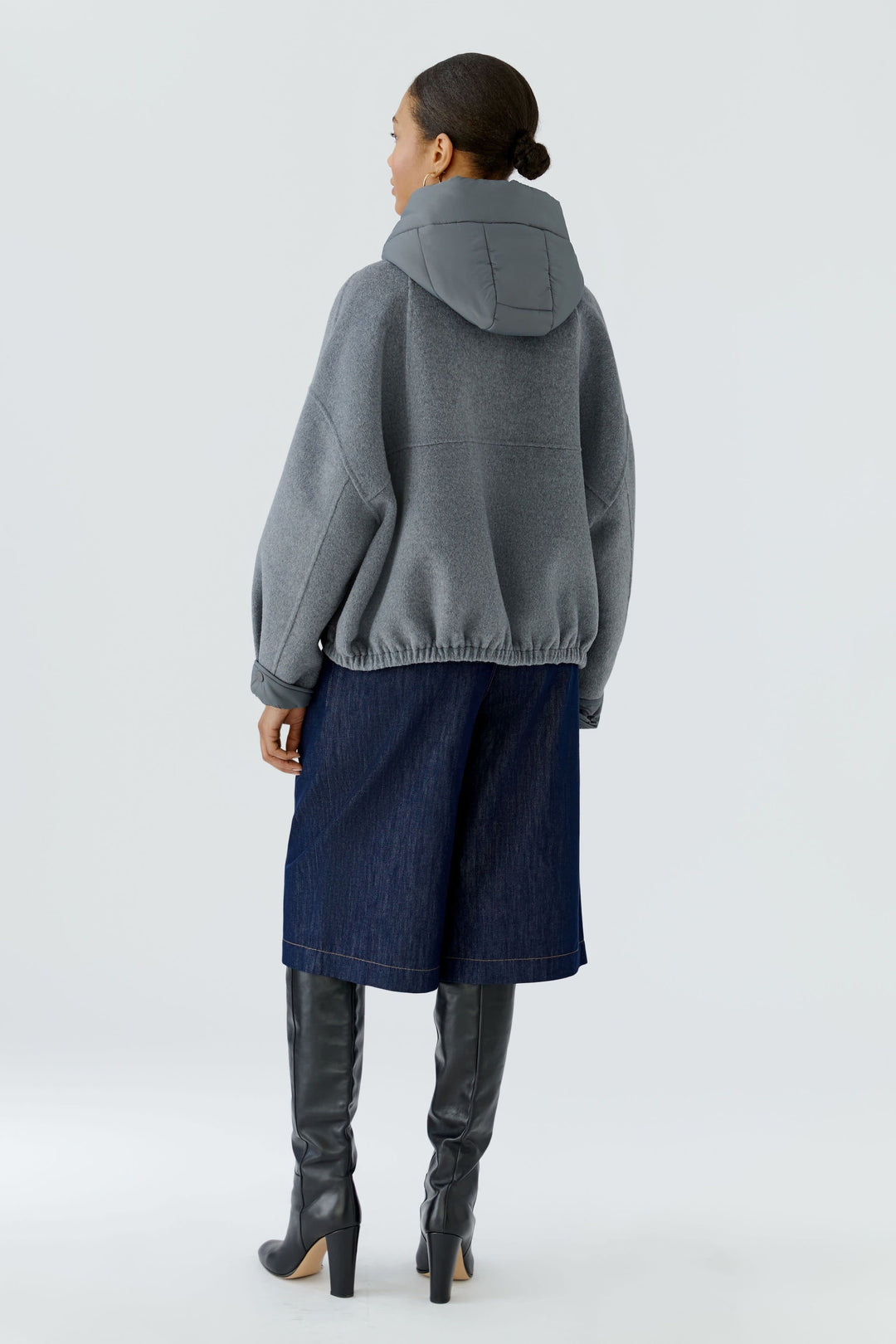 Manteau court à capuchon pour femme Oui