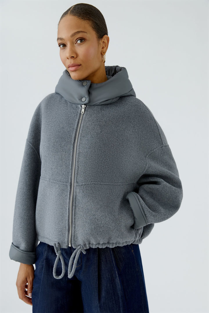 Manteau court à capuchon pour femme Oui