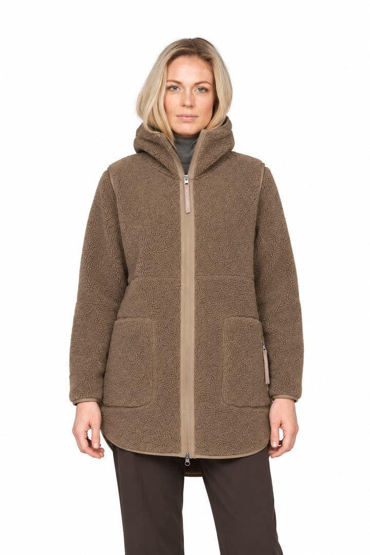 Manteau en sherpa à capuchon pour femme Ilse Jacobsen