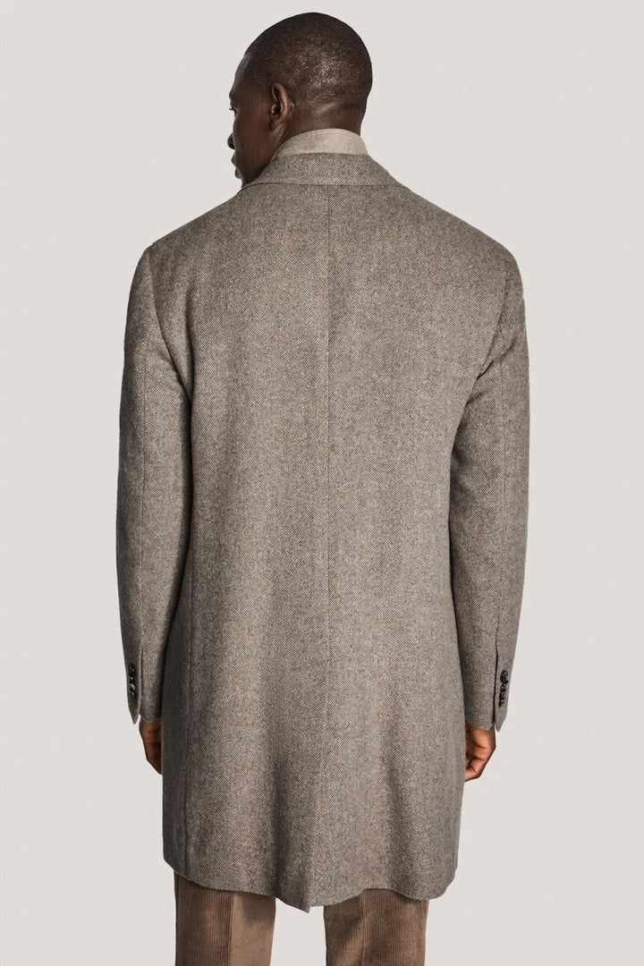 Manteau habillé avec plastron zippé vue de face pour homme Jack Victor