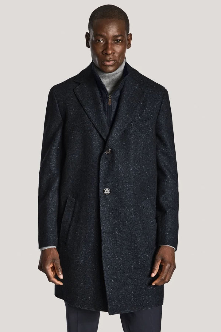 Manteau habillé en laine et soie avec plastron zippé pour homme Jack Victor