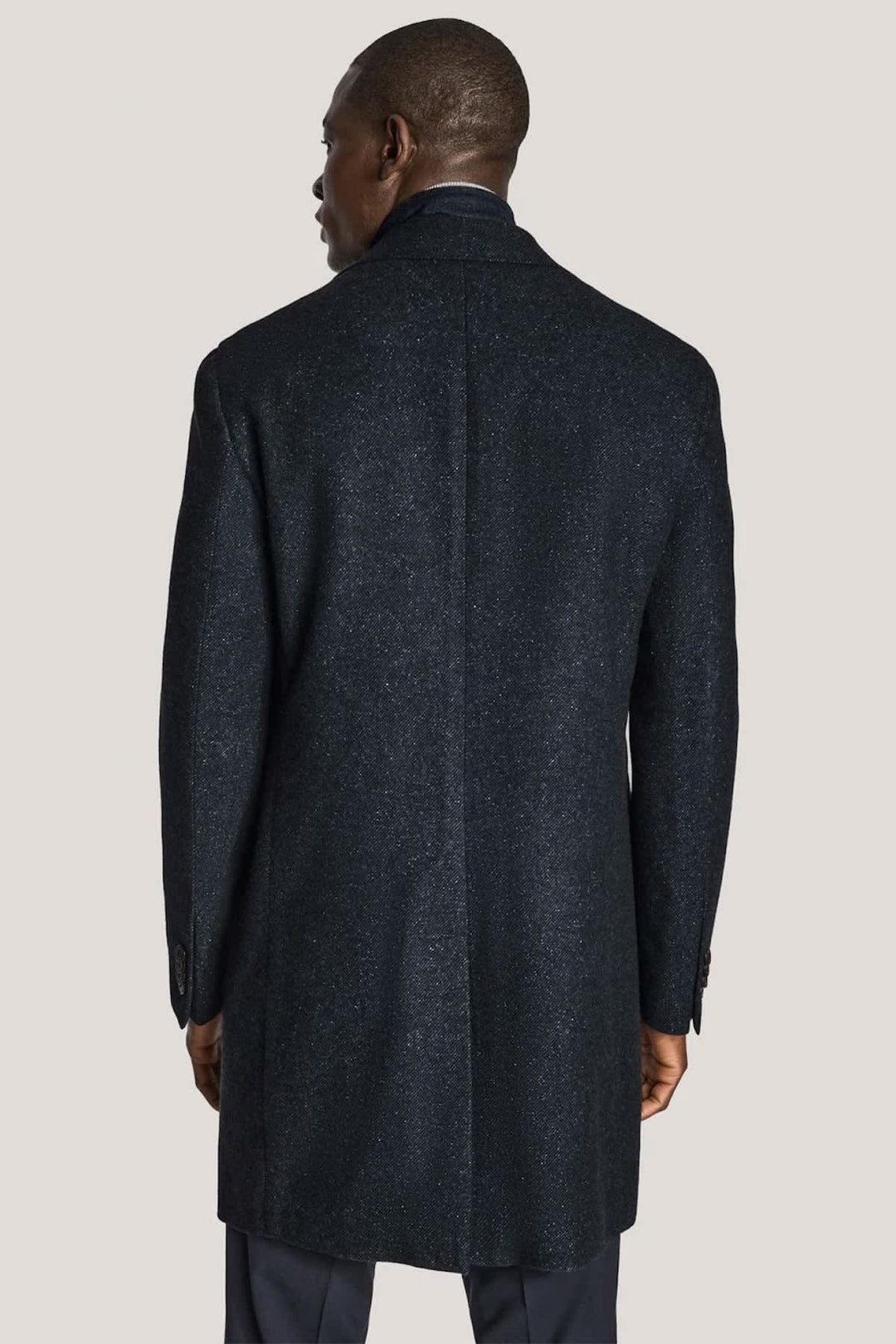 Manteau habillé en laine et soie avec plastron zippé vue de face pour homme Jack Victor