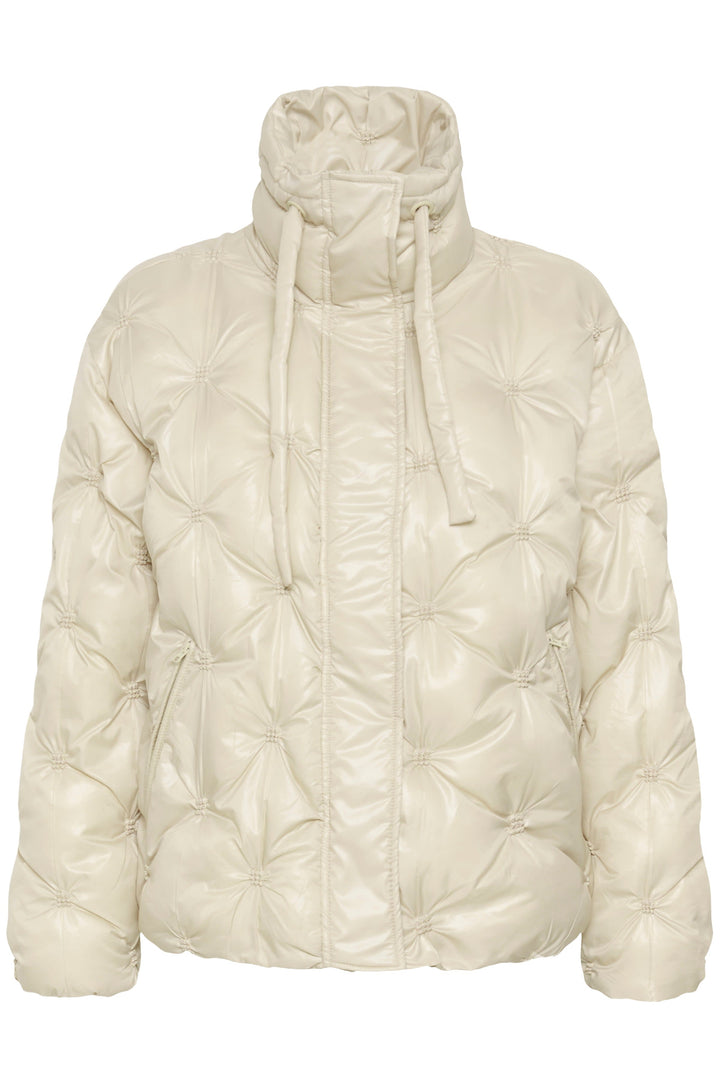 Manteau matelassé à col montant Drakie pour femme Cream