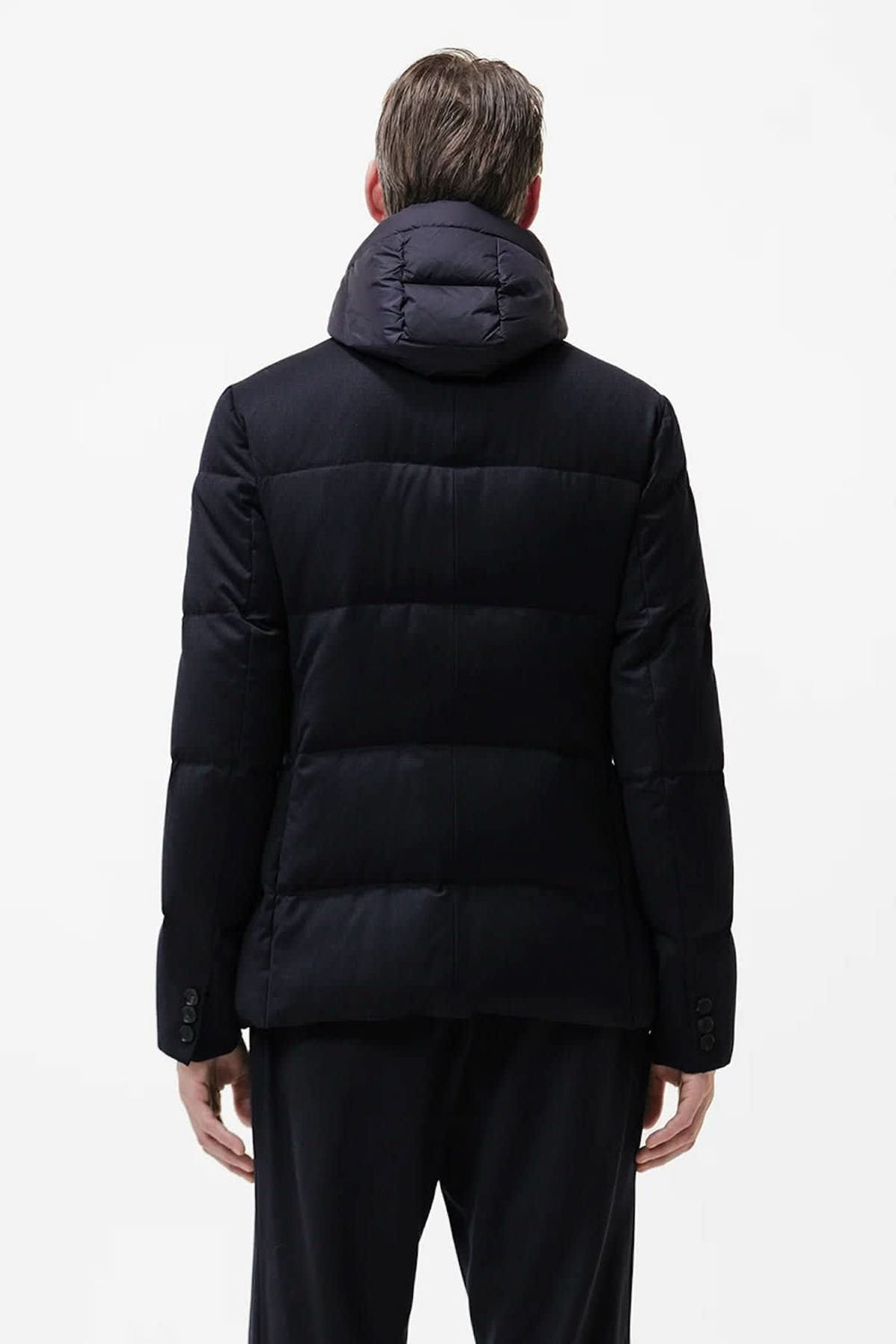 Manteau matelassé à capuchon vue de face pour homme DUNO