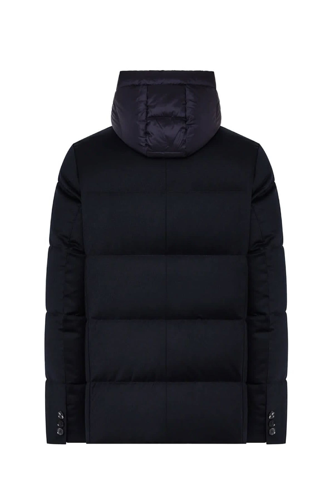 Manteau matelassé en laine à capuchon vue de face pour homme DUNO