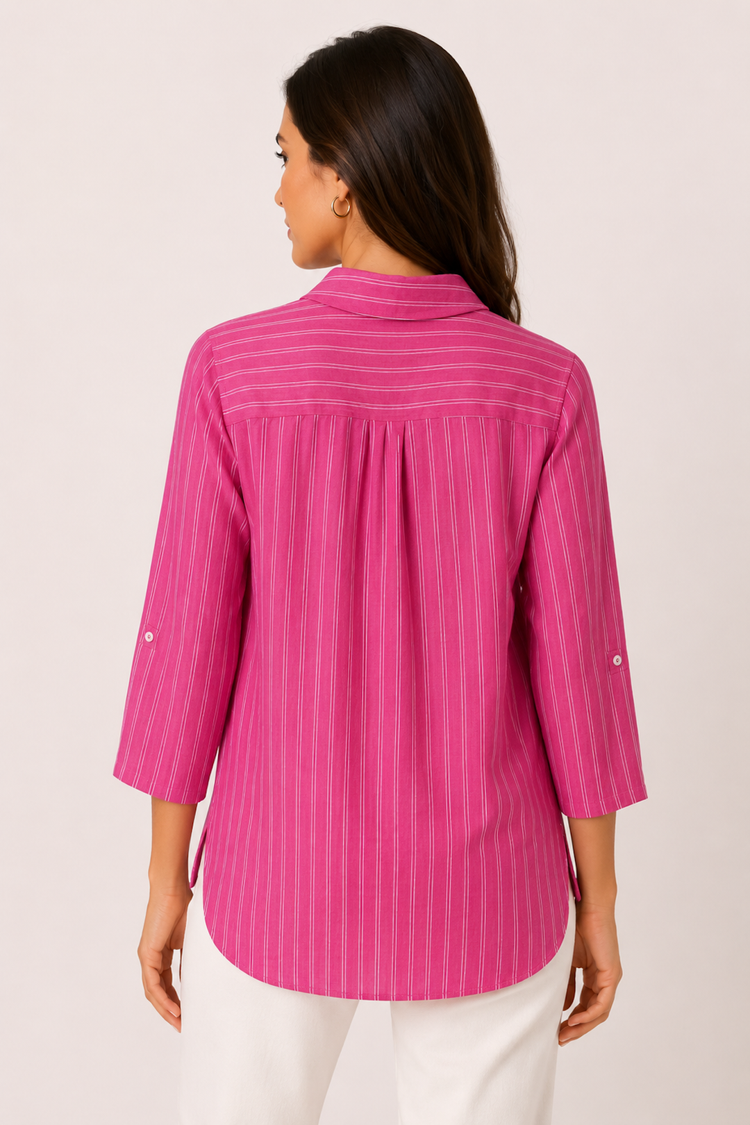 Vicki Striped Shirt with 3/4-Length Sleeves