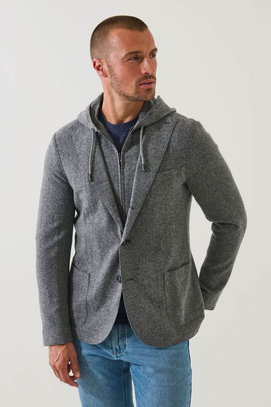 Veston à capuche avec gilet amovible en laine