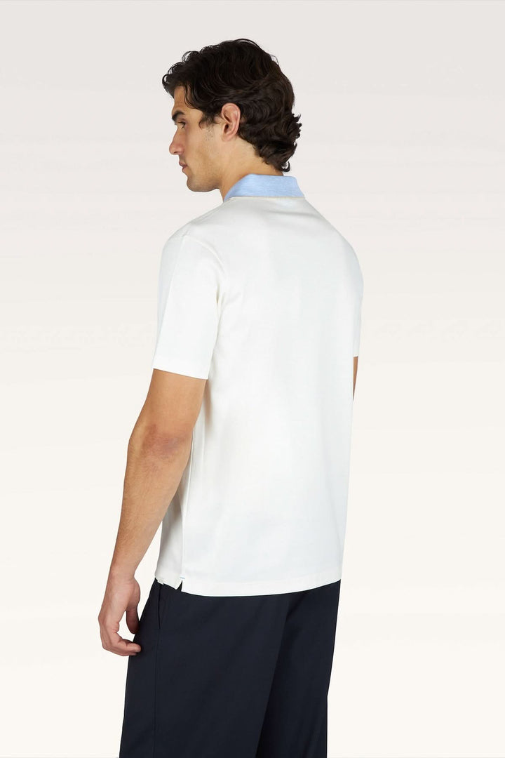 Aqua Touch cotton polo shirt with contrasting collar