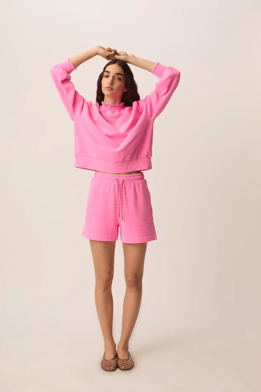 Chandail Yaelle ouaté court à manches longues coupe ample