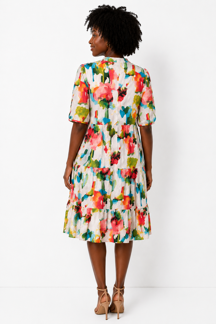 Flowy dress with an artistic print